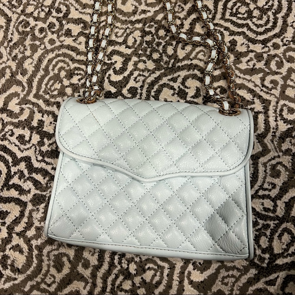 Baby Blue Rebecca Minkoff cross body quilted bag